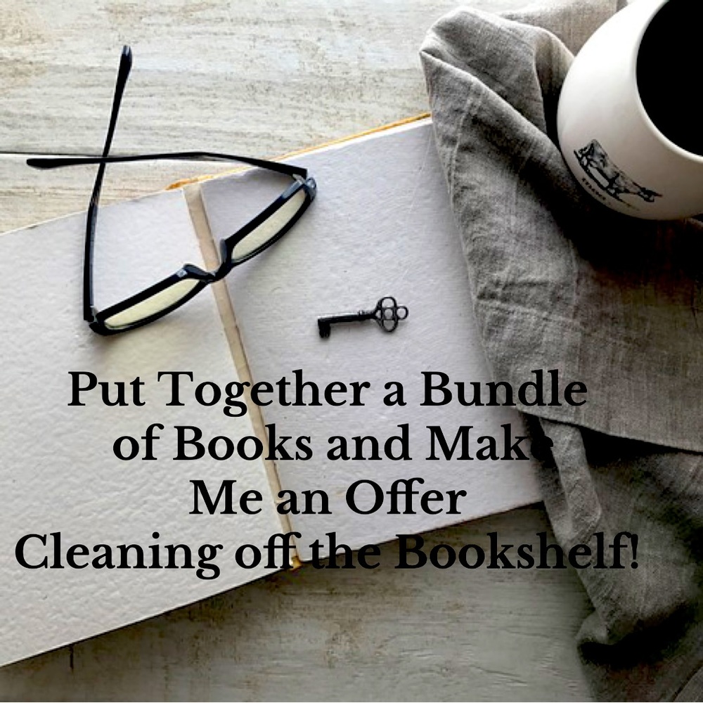 Cleaning off the bookshelf!
